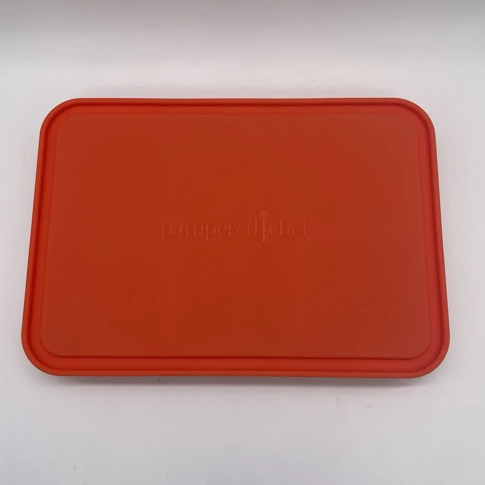 NEW Pampered Chef Ice Cream Sandwich Maker #2493 Orange‎ Silicone + Instructions
